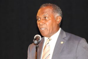 Premier of Nevis Hon. Vance Amory delivering the feature address at the 9th Consultation on the Economy hosted by the Nevis Island Administration through the Ministry of Finance on September 24, 2015, at the Nevis Performing Arts Centre